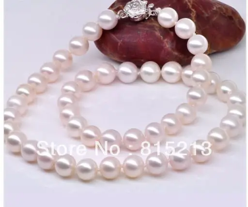 

FREE SHIPPING>>>@@ > N1666 NATURAL 18"9-10MM SOUTH SEA GENUINE PERFECT LUSTER AAA WHITE PEARL NECKLACE
