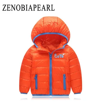 

ZENOBIAPEARL New 2018 Children White Duck Down Clothes Girls Coat Boys Jacket Warm Colors Windproof Waterproof Kids Clothes