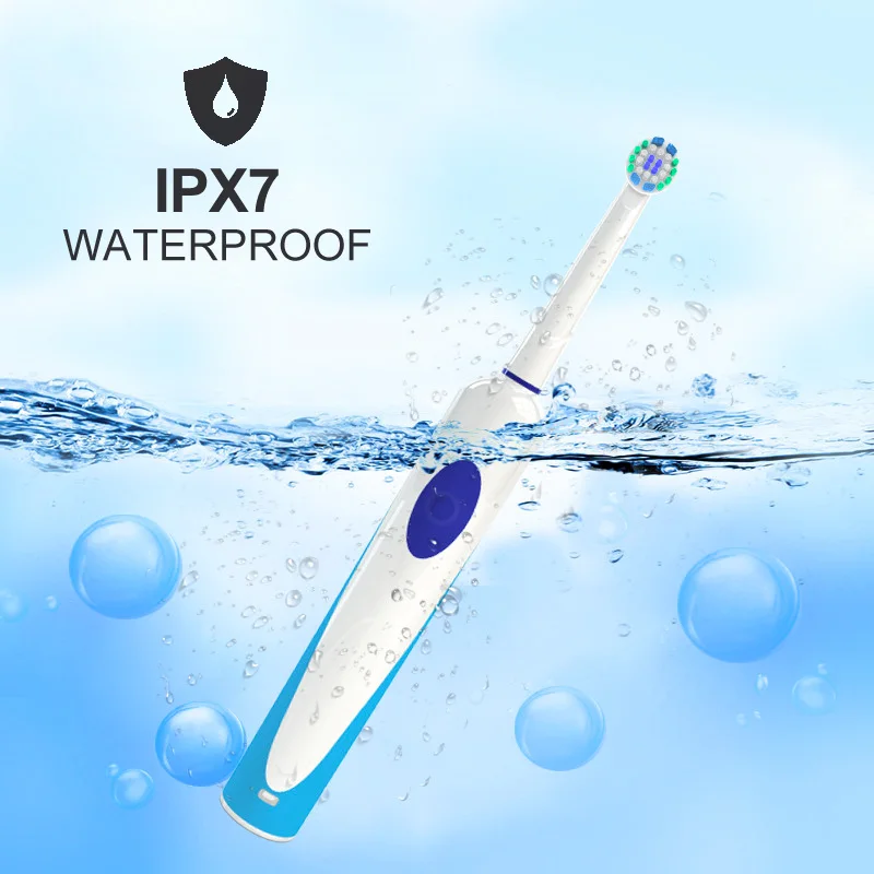 

New Rotating Electric Toothbrush Rechargeable Charging with 2pcs Heads Rotary Teeth Tooth Brush Deep Cleaning Oral Care