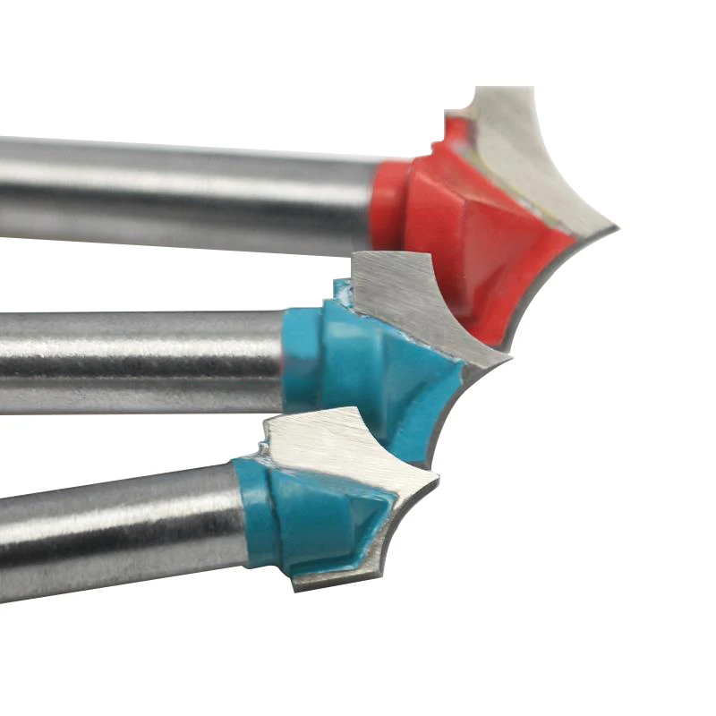 3pcs 6*10/12/16mm Carbide Wood Making Router End Mill CNC Engraving V