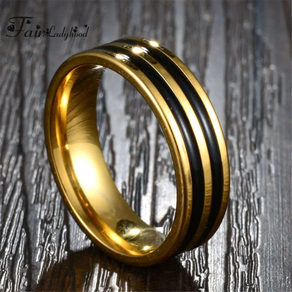 Satin Domed Wedding Band Brushed 18k Gold Ring With Shiny Line