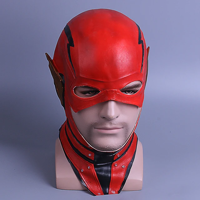 The Flash Mask DC Barry Allen Mask Cosplay Costume Prop Halloween Full Head Latex Party Masksin