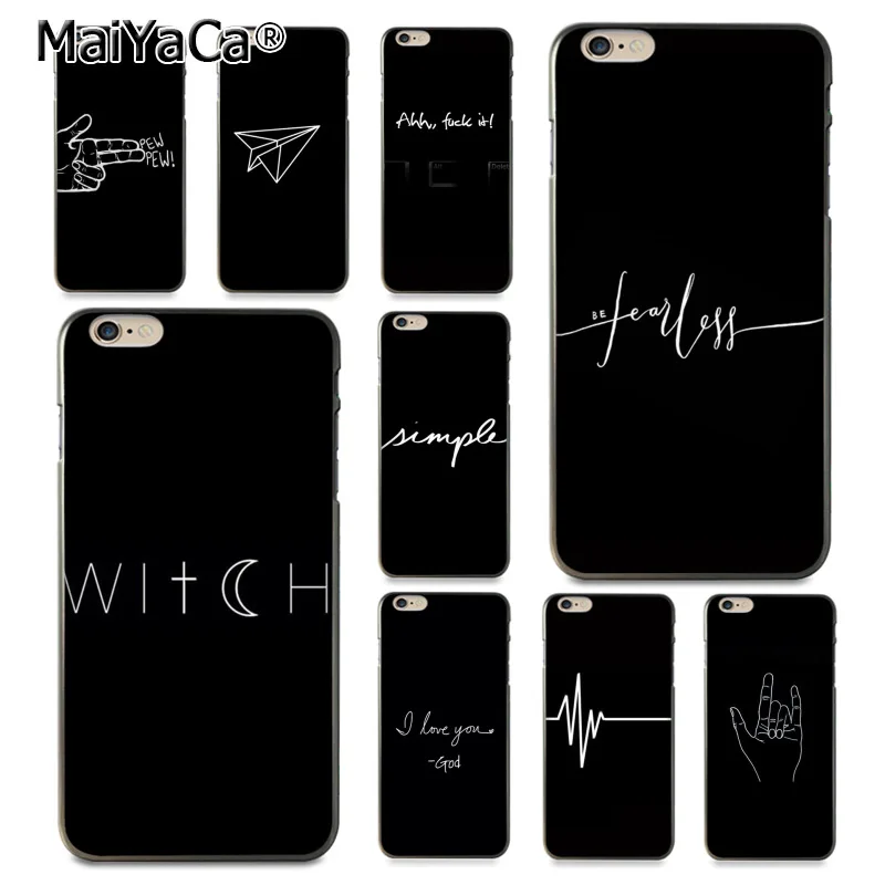 MaiYaCa White and Black Fearless Bible Phone Accessories Case for Apple iPhone 8 7 6 6S Plus X 5 5S SE 5C Cellphones XS XR XSMAX