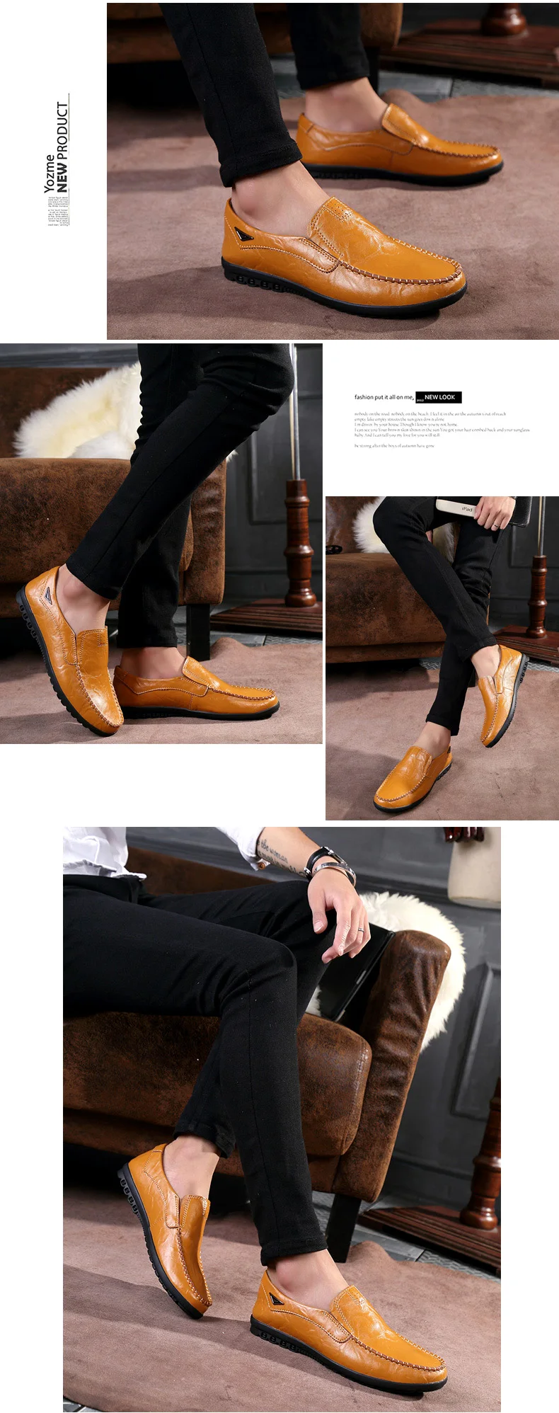 Мужская повседневная обувь из натуральной кожи роскошные Брендовые мужские лоферы на плоской подошве дышащие черные туфли без шнуровки для вождения размера плюс 38-47