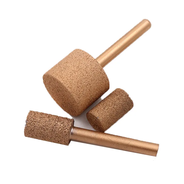 6mm shank brazed diamond cylinder grinding head alloy grinding head