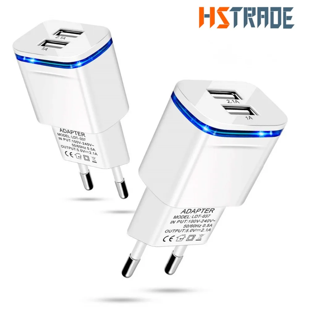 

HSTRADE USB Charger 2.1A for iPhone 8 X 7 6 iPad Smart USB Wall Charger for Samsung Galaxy S9 LG G5 Dual Mobile Phone Charger