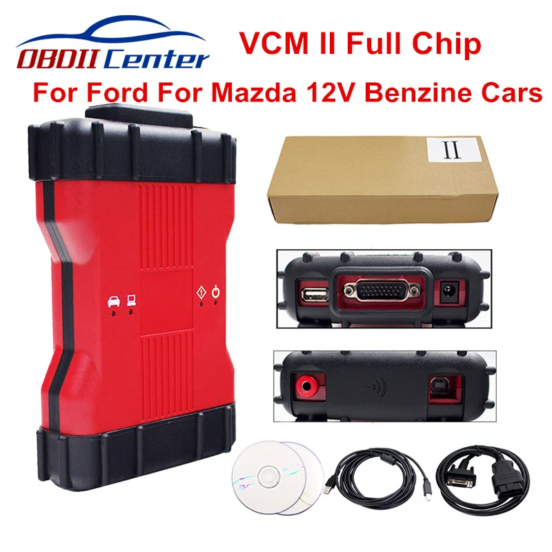 

B Version VCM2 For Ford For Mazda VCM-II V112 Auto Diagnostic Scanner VCM 2 VCM II OBD2 Diagnosis Interface VCM2 Has Plastic Box