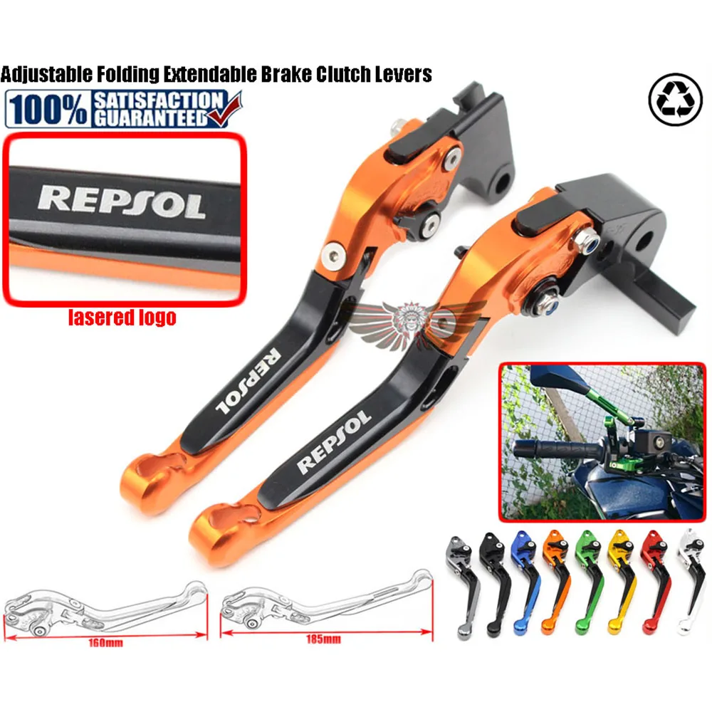 

fits For HONDA CBR1000RR 2004-2007 CB1000R 2008-2014 Motorcycle Adjustable Folding Extendable Brake Clutch Levers logo REPSOL