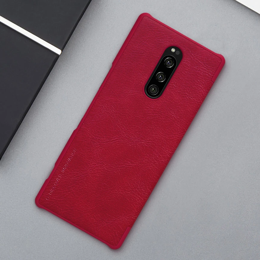 6.5'' NILLKIN QIN Luxury Leather Flip Cover Coque for Sony Xperia 1 Case Hard PC Back Fundas Phone Shell | Мобильные