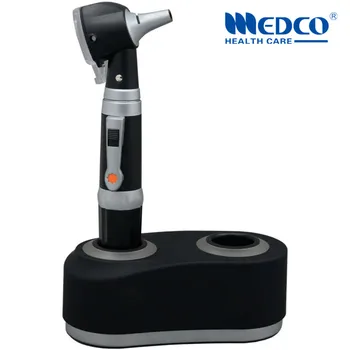 

Free shipping Germany quality rechargeable fiber optic otoscope diagnostic kit medical ear care product LED otoscopio charger