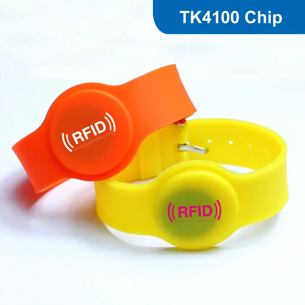 WB05 силиконовый браслет RFID, RFID браслет с биркой для системы контроля доступа RFID метка для гостиничного замка 125 кГц с TK4100 чип