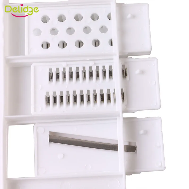 Delidge 7 قطعة/المجموعة الخضار القاطع مجموعة الجزر البلاستيك الخضروات تقطيع البطاطس تقطيع الخيار مع حارس آمن