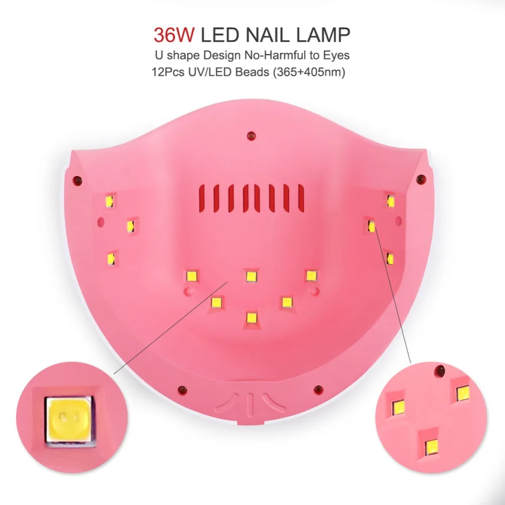 COSCELIA 36 Вт белый двойной светильник УФ светодиодный светильник профессиональная лампа для коллоидного лечения Гель-лак для ногтей сушилка Портативный USB кабель