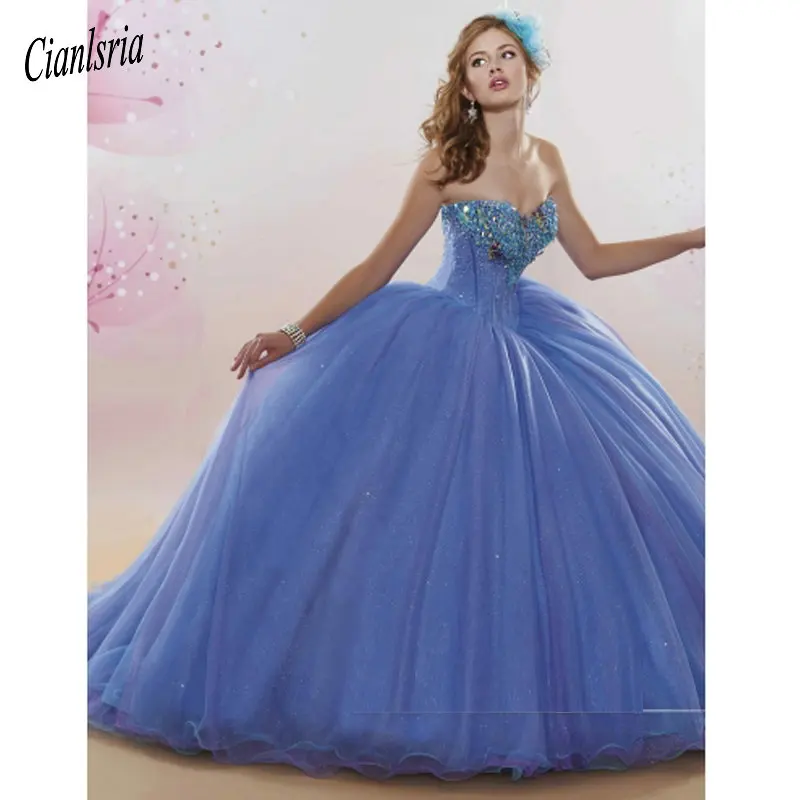 Quinceanera платья бальное платье милые кристаллы, Бисер Сладкий 16 платье Vestidos De 15 Anos миди платье