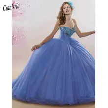 Quinceanera платья бальное платье милые кристаллы, Бисер Сладкий 16 платье Vestidos De 15 Anos миди платье