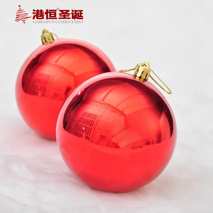 Украшение для рождественской елки, красный светильник, плакированный шар 4-20 см, Рождественский Декор для дома