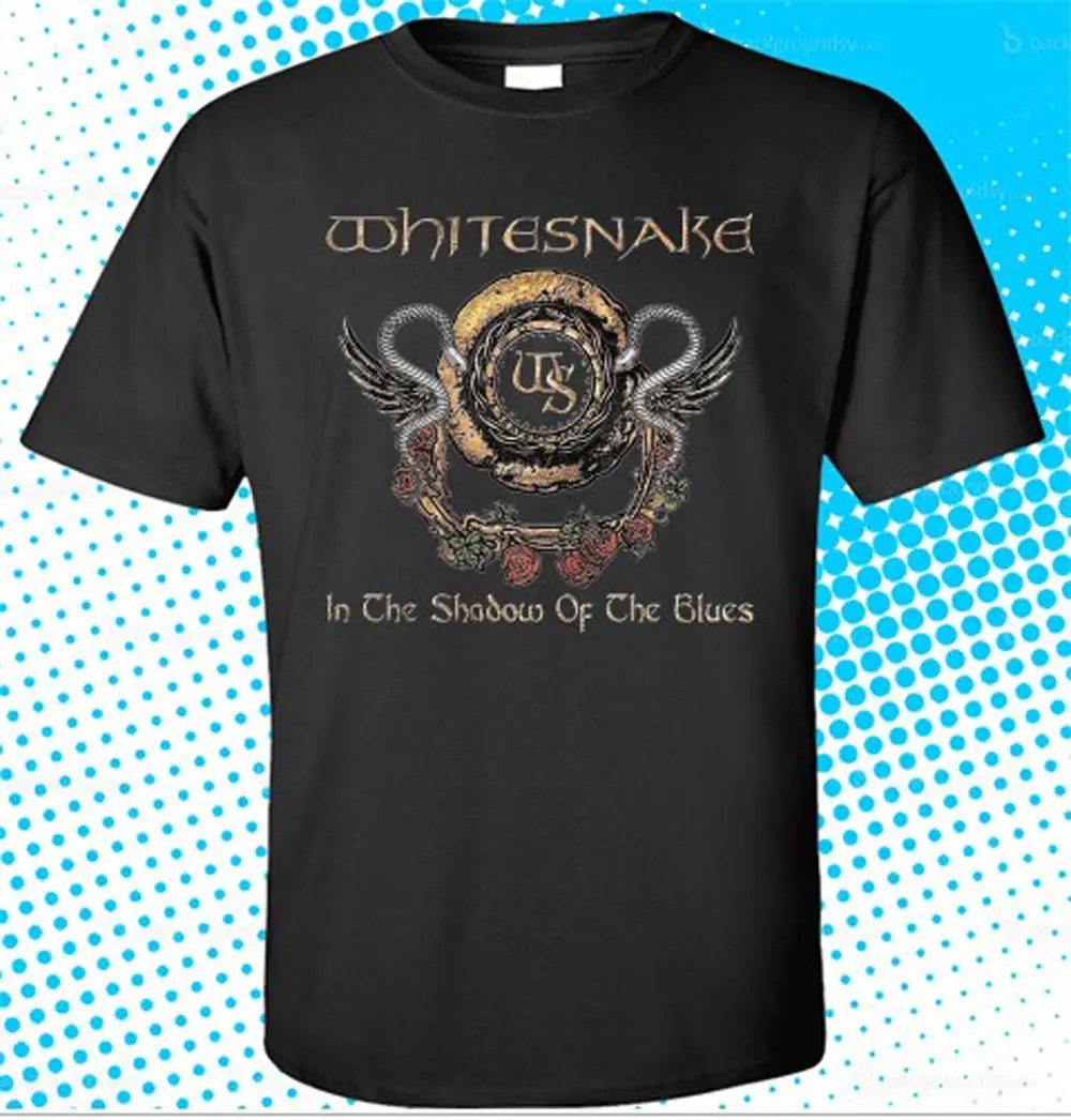 

NEW WHITESNAKE In the Shadow of the Blues Men's Black T-Shirt Size S to 3XL High Quality Casual Clothing