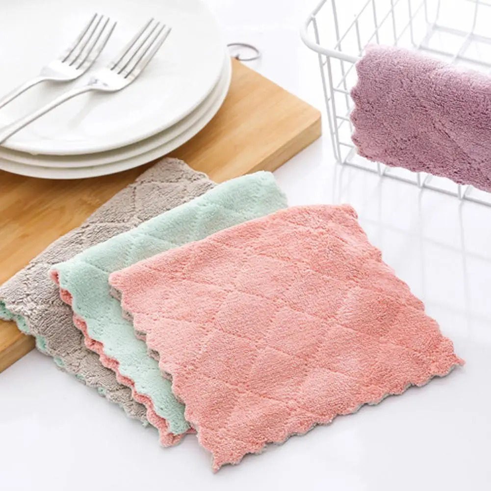 

1pc Super Absorbent Dry and Wet Dual Use Kitchen DishDish Towels Tableware Household Cleaning Towel Kichen Tools Gadgets