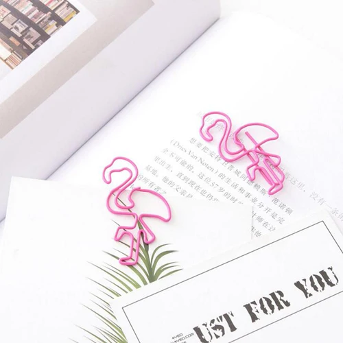 

12pcs/lot Beautiful Pink Animal Paper clip School stationery notebook bookmark Office escolar supplies (tt-2944)