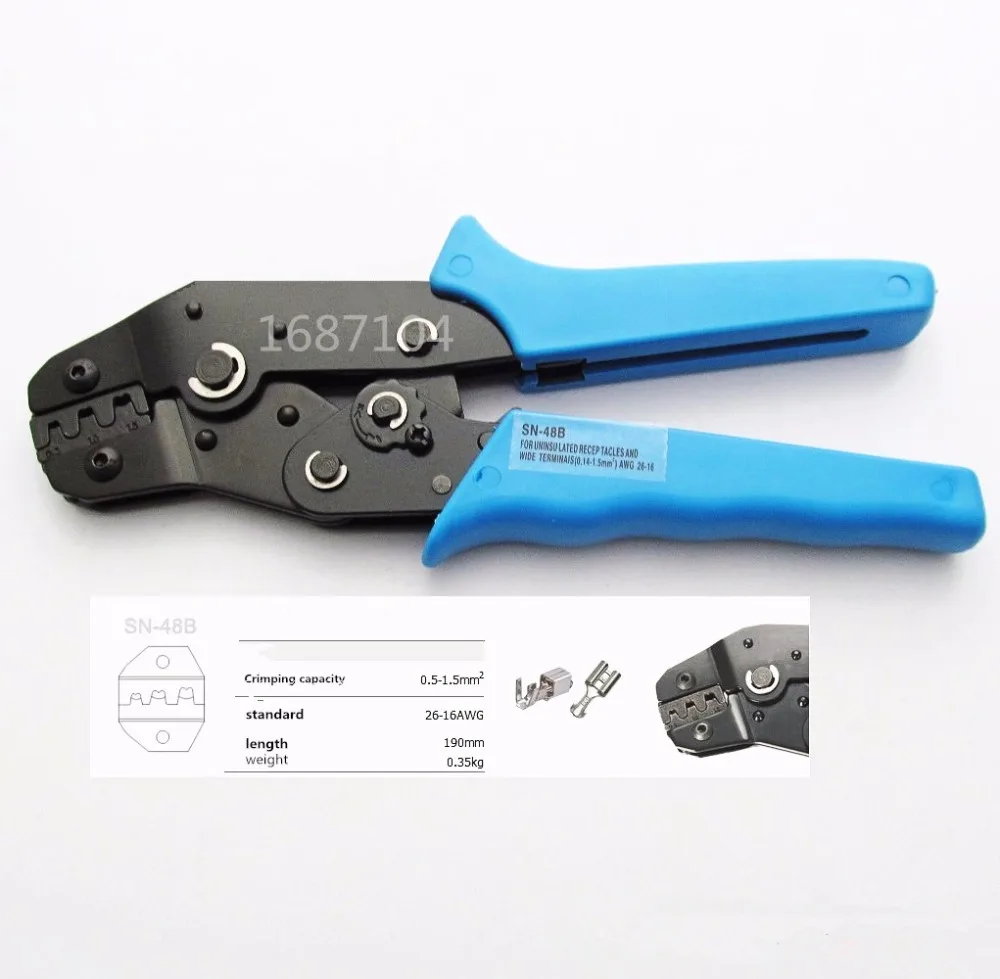 SN-48B MINI EUROP STYLE crimping tool crimping plier 0.5-1.5mm2 multi tool tools hands BLUE