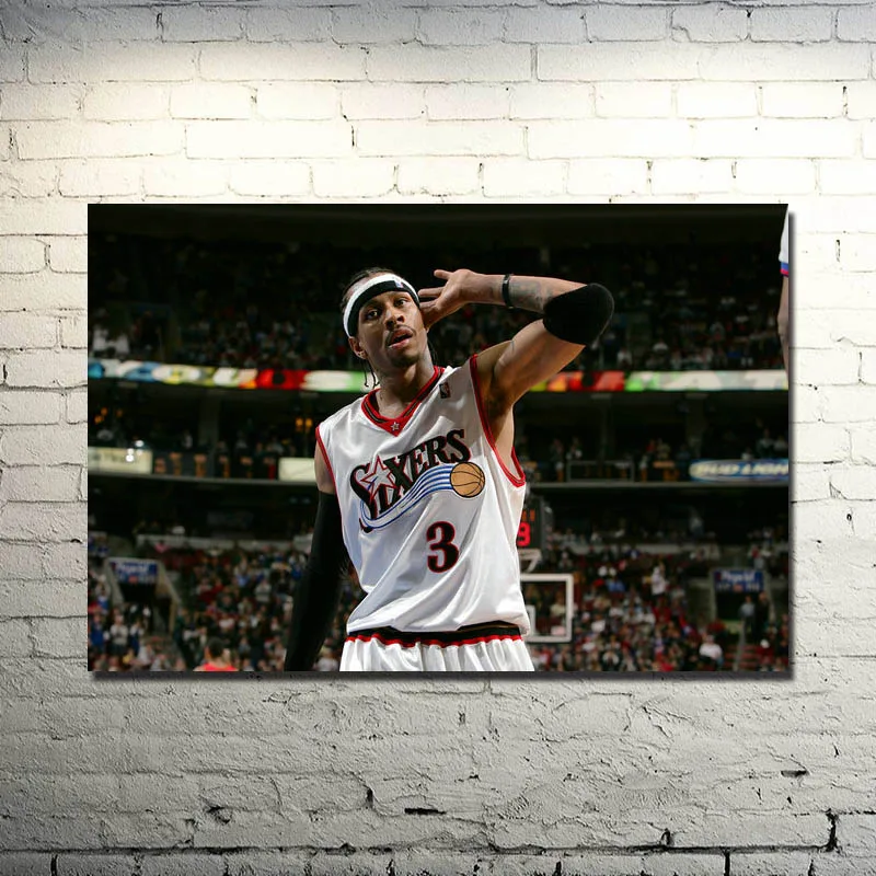 Allen Iverson Basketball Star Silk Cloth Poster 13x20 24x36inch Basketball Pictures for Home Wall Decor 024