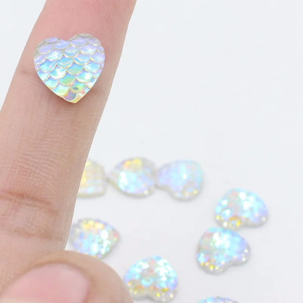 

Free Shipping 12mm 50pcs Multi AB Color Snake Scale Design Flatback Resin Heart Stone Beads,Flatback Resin Rhinestone For DIY