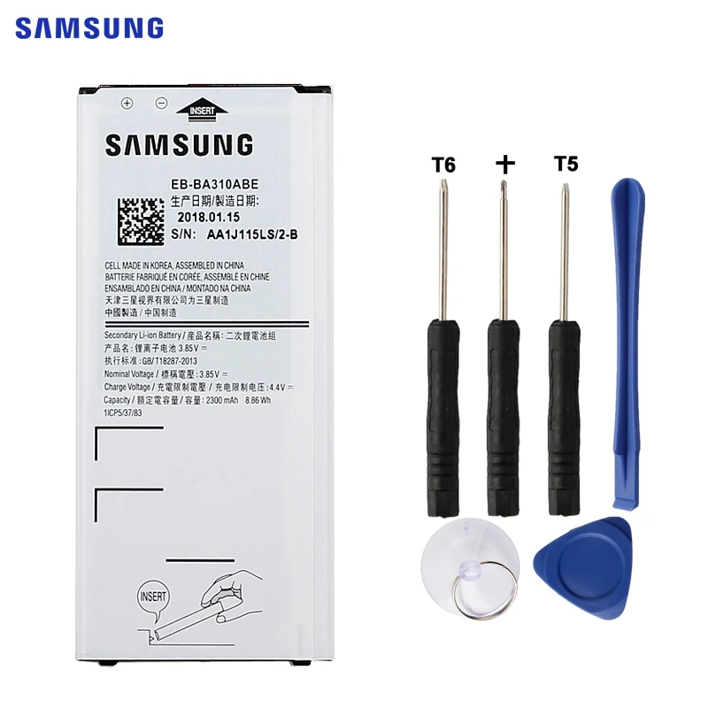 SAMSUNG Original Replacement Battery EB-BA310ABE For Samsung GALAXY A3 2016 Edition A310 A5310A A310F SM-A310F 2300mAh NFC