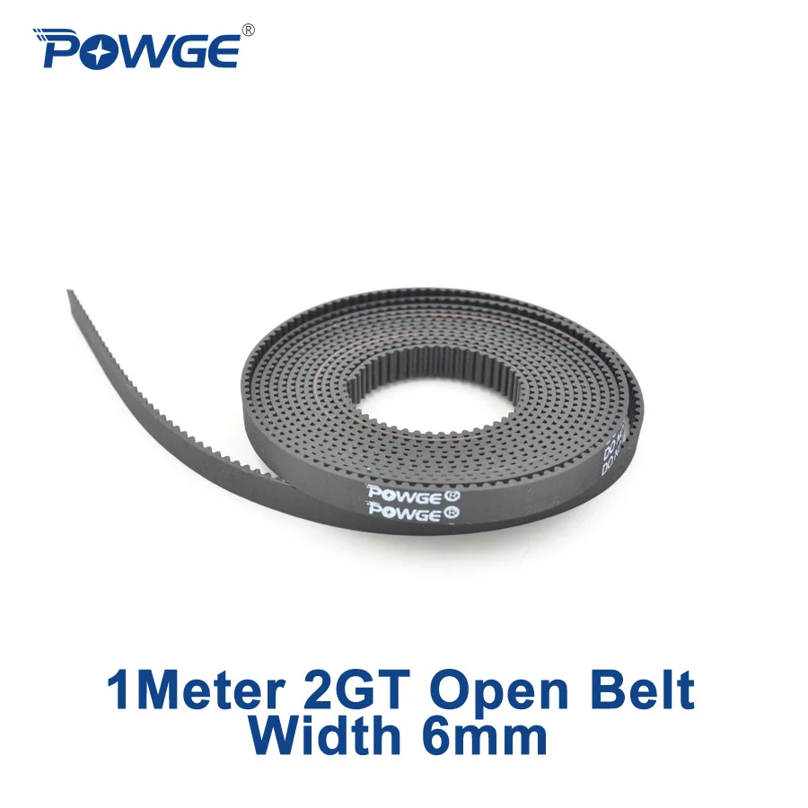 POWGE 1 метр 2MGT 2M 2GT открытый синхронный ремень синхронизации GT2 6 мм ширина резиновый