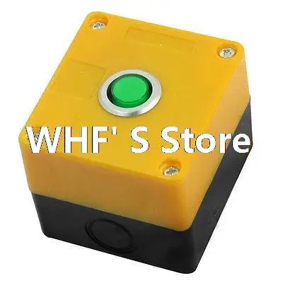 

Green Light SPDT Locking Rectangle Push Button Control Station Box AC 220V 5A