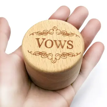 

Personalized Engraving Rustic Wedding Wooden Ring Box Jewelry Trinket Storage Container Holder Custom Vows Rings Bearer