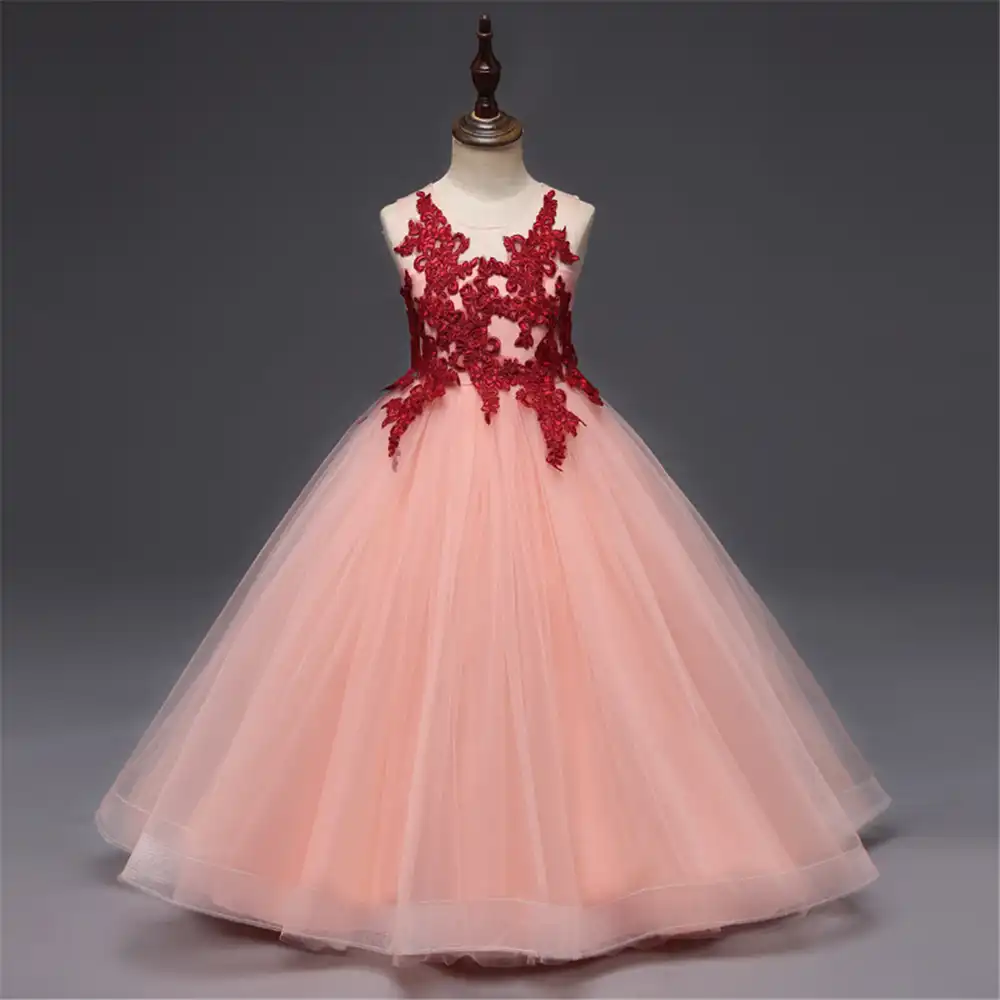 Boutique Floral Girls Elegant Communion Dresses Age 12 13 14 15 Years Teenagers Sleeveless Wedding Party Prom Gown Formal Dress