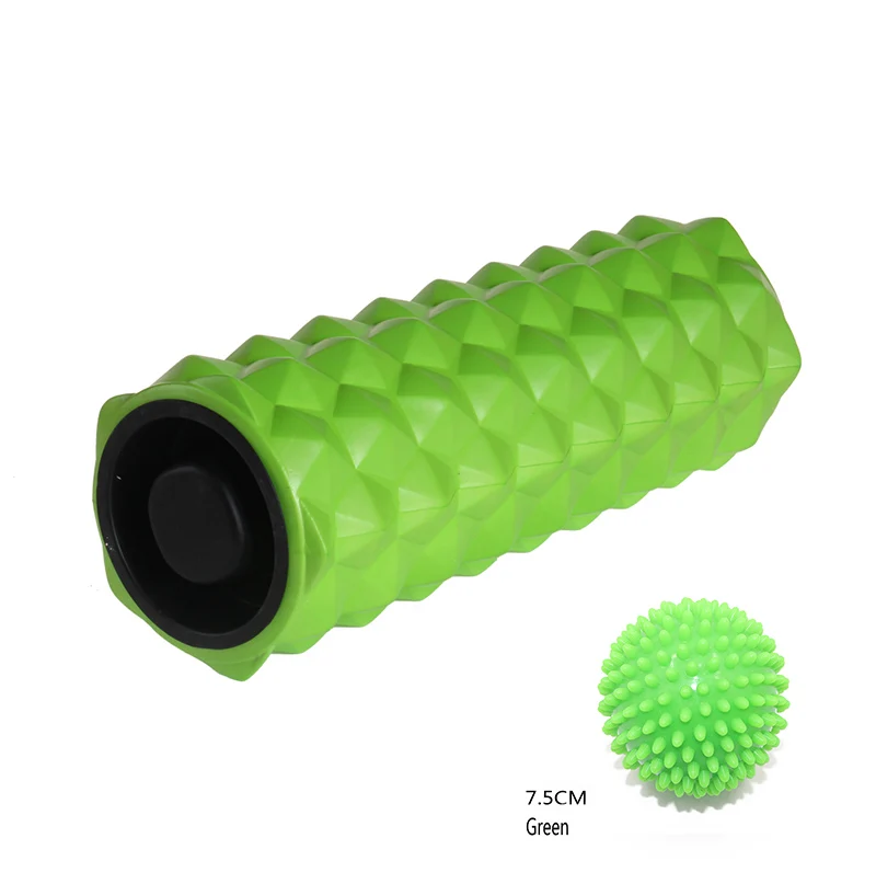 33/12 см пены йоги Пилата ролик для фитнеса EVA спортивные пустотелые душевая колонна массаж сетки плавающие точечный терапии блок для упражнений - Цвет: Green2