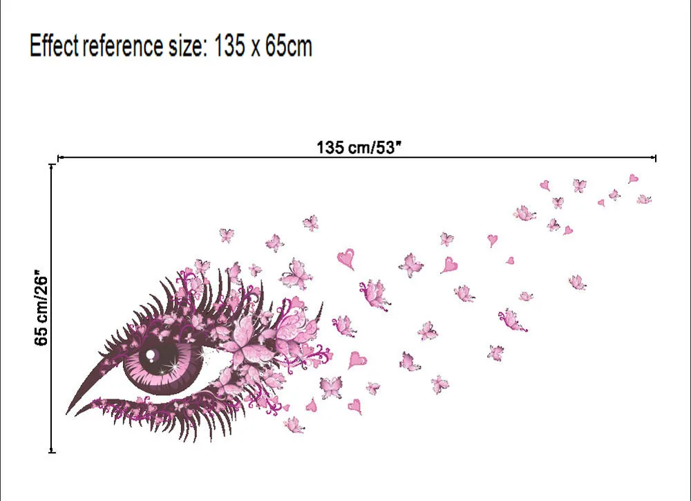 Наклейка на стену Очаровательная Фея девушка глаз наклейка на стену для детской комнаты цветок бабочка сердце спальня диван украшение стены Искусство D30M25