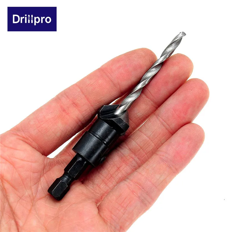 Drillpro 4 шт. Зенковка сверло набор Деревообрабатывающие инструменты#6#10#13#16 столярные сверла по дереву высокое качество