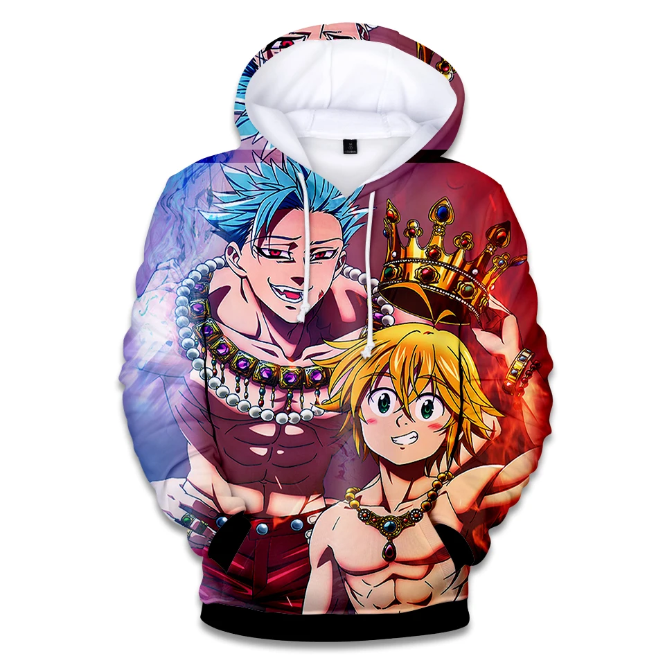 Aikooki Japan Anime Nanatsu No Taizai Men's Pullover Hoodies Men/Women The Seven Deadly Sins Sweatshirts Kawaii Cartoon Coats