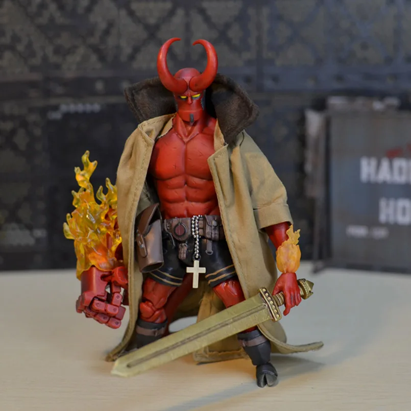 Hellboy подвижная фигурка из ПВХ 6 дюймов 1000 игрушек DARKHORSE кукла HELLBOY тканевый халат