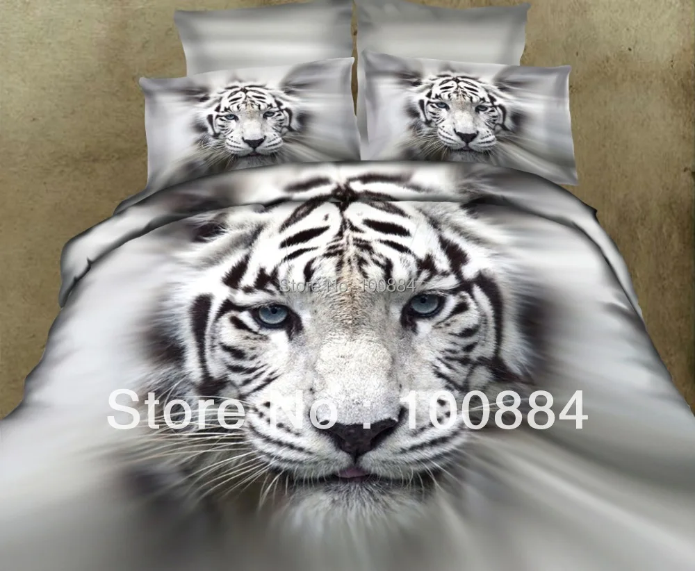 Белый/черный постельное бельё с изображением тигра, комплекты 4 шт. наборов постельных принадлежностей без наполнителя, 3d картина маслом постельное бельё с изображением тигра, комплекты королева