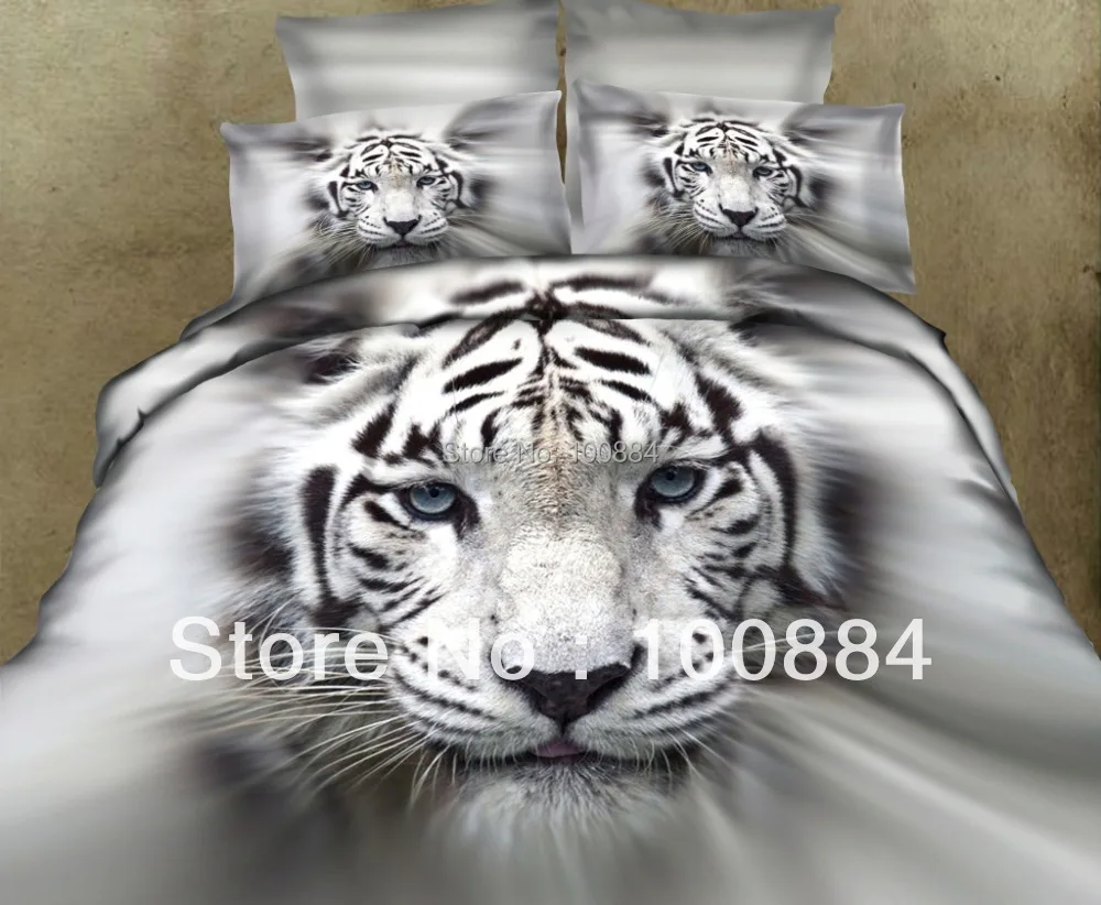 

Black whtie tiger bedding sets,4pc bedding set without the filler,3d oil painting tiger bedding sets queen