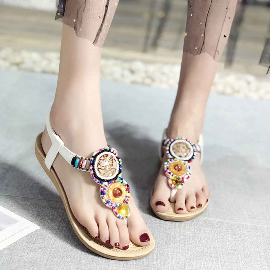 

SIKETU Ladies Summer Sandals Women T-strap Flat Flip Flops Sandals Designer Elastic Band Ladies Gladiator Sandal Shoes Zapatos