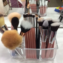 1Pcs 3 Lattice Transparent Acrylic Cosmetics Pencil Case Makeup Organizer Cosmetic Holder Tools Storage Box Brush And Accessory