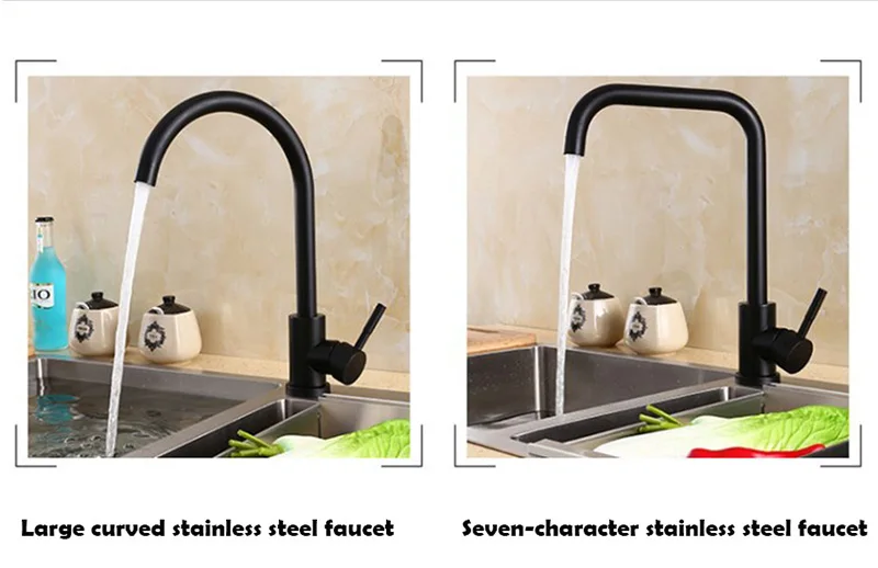 High Quality Stainless Steel Black Painted Steel Kitchen Hot and Cold Faucet Sink Faucet Stainless Steel Simple Style High Quality Stainless Steel Black Painted Steel Kitchen Hot and Cold Faucet Sink Faucet Stainless Steel Simple Style