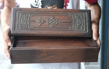 

christmas Rare Old Chinese Huanghuali wood hand-Carved nobility drawer storage box boxes