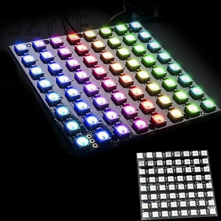 8x8 64 СВЕТОДИОДНЫЙ матричный WS2812 светодиодный 5050 RGB FZ1104 | Электронные компоненты и