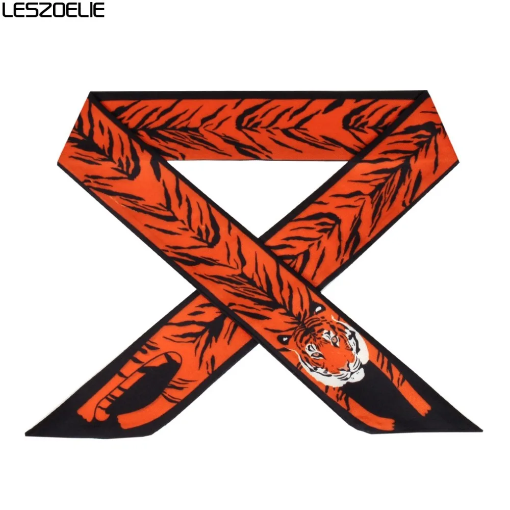 

Animals Cheetah Scarf For 2019 Women Bag Scarf Girls Fashion Foulard Women Skinny Sexy Tie Ladies Leopard Printed Head Scarves
