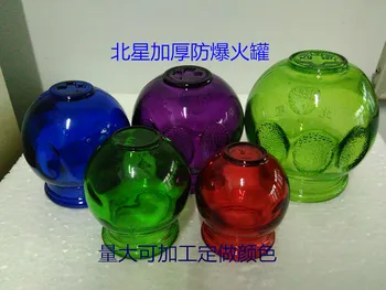 

5 size 5 cuppings Colorful Traditional Chinese Cupping Handmade Glass Cupping Fire Cups Jar Suction for body back point massage