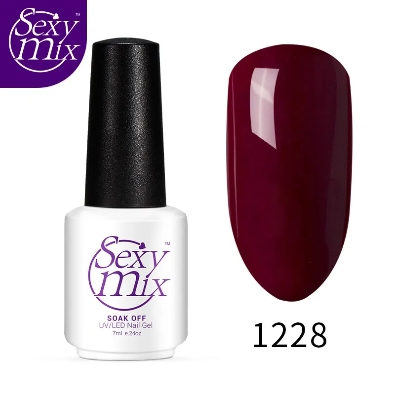 Sexymix Гель-лак для ногтей фиолетовый цвет серия УФ-лак для ногтей Замачивание от длительного действия Фиолетовый Серия Led гель Полупостоянный гель - Цвет: 1228
