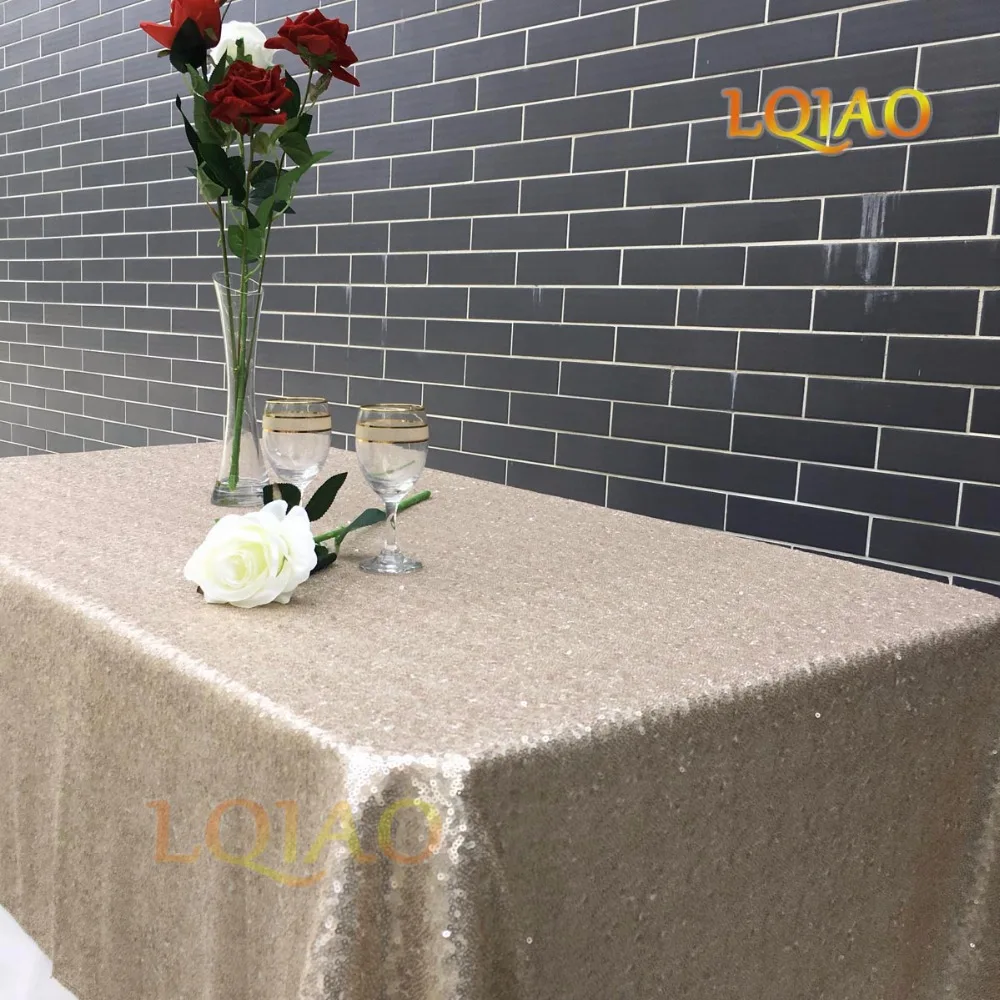 Champagne sequin tablecloth-011