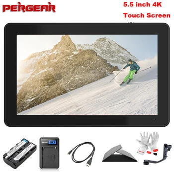 

Pergear A6 Plus Monitor with Battery 5.5 Inch LED Touch Screen 1920*1080 4K HDMI 3D LUT On Camera Field DSLR Monitor w/ Tilt Arm
