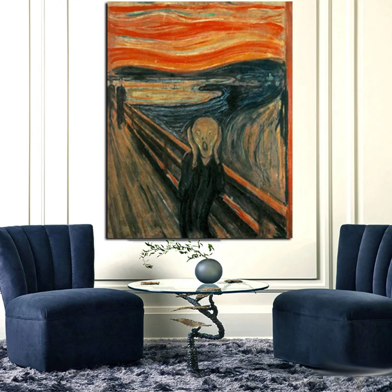 Digital HD Prints Edvard Munch Scream Abstract Oil Painting on Canvas Art Poster Wall Picture for Living Room Home Cuadros Decor (2)