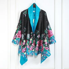 Модная женская элегантная Черная куртка с цветочным принтом, доступная Двусторонняя одежда, классический высококлассный дизайн, верхняя одежда